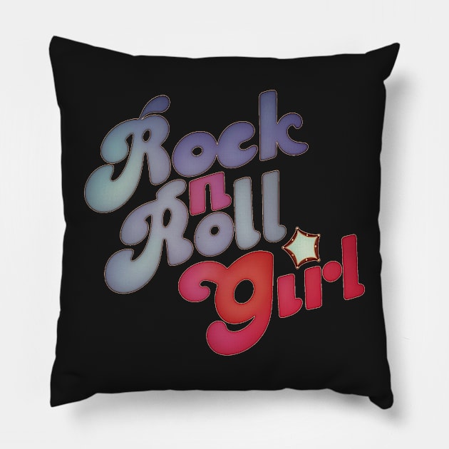 Rock N Roll Girl Purple Darla Pillow by masterpiecesai