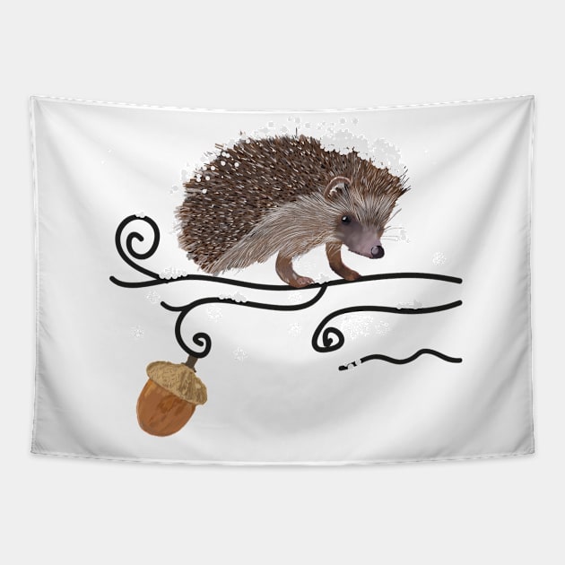 Hedge hog white Tapestry by GULSENGUNEL