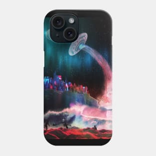 Waves At The Alien Beach As UFO Takes Off Into Space Phone Case