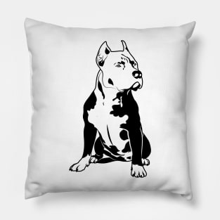 Black Pitbull Design Pillow