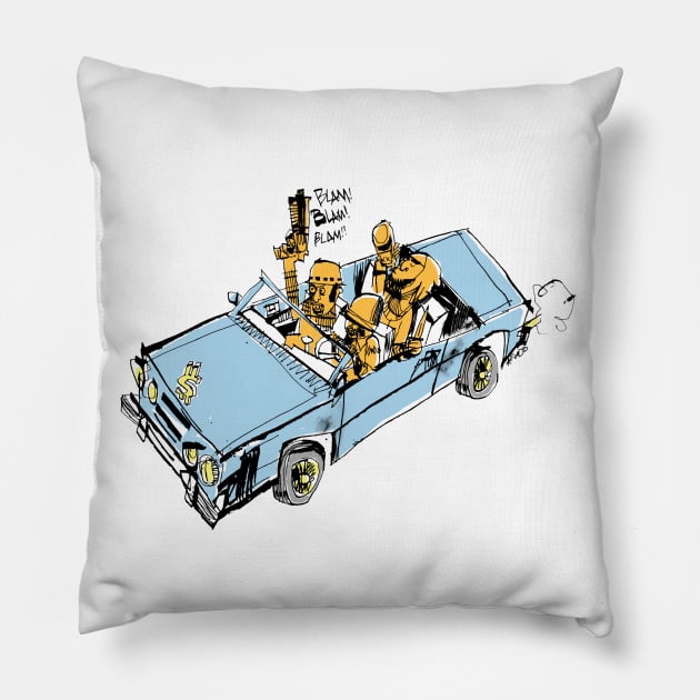 SLOW RIDE Pillow by Jim Mahfood