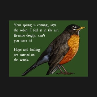 Robin Get Well Soon Message, Harbinger of Spring T-Shirt