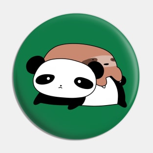 Panda and Chubby Little Sloth Pin