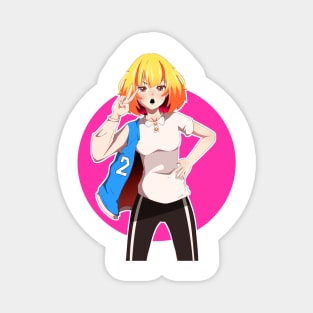 Illustration of a woman who dresses fashionably and has a beautiful face Magnet