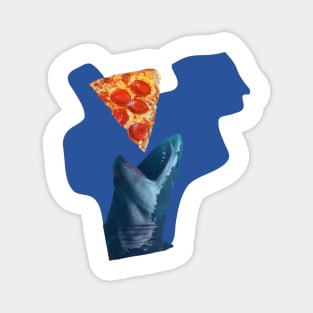 The shark eats the pizza Magnet