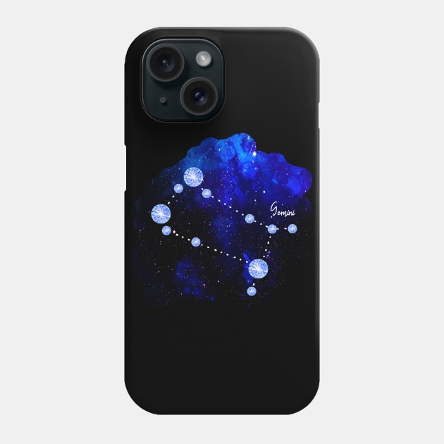 Star Signs and Birth Stones - Gemini Constellation in Sapphire Phone Case by AnnieBCreative