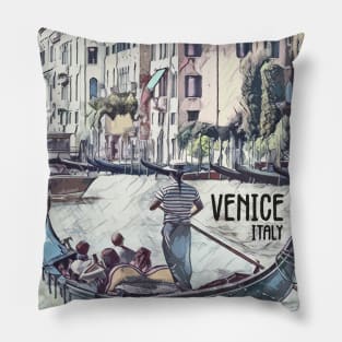 Venice Italy Vintage style poster Pillow