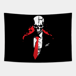 Businessman Skeleton in Suit Tapestry