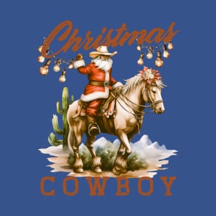 Vintage Christmas Cowboy Santa T-Shirt