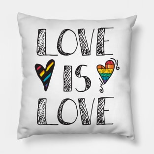 Love Is Love LGBT Pride Rainbow Pillow