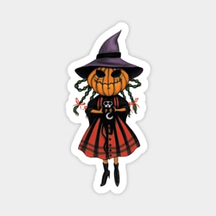 Pumpkin witch Magnet