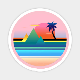 Beach At Sunset Magnet