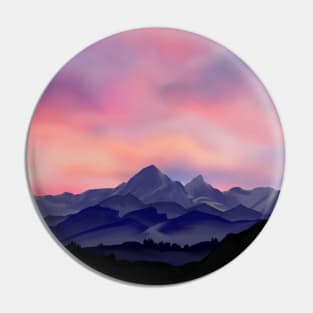 Sunset and Mountains Pin