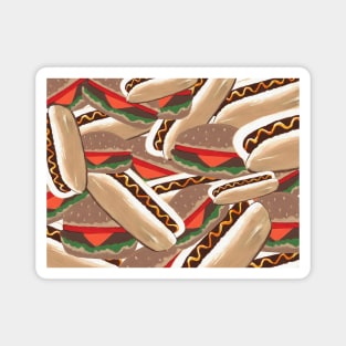 HOT Dogs And Burger Time Magnet