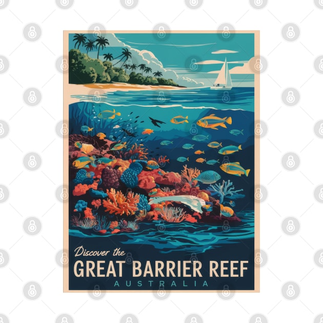 Great Barrier Reef Vintage Retro Adventure by POD24