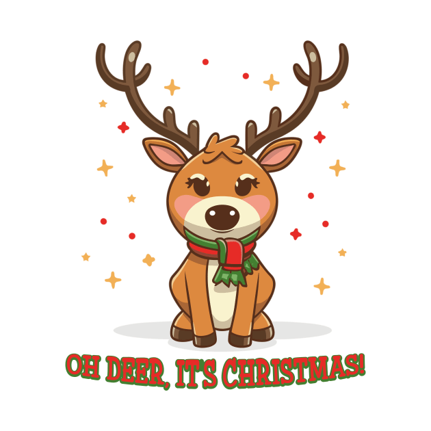 Oh Deer It's Christmas Reindeer by InkInspire