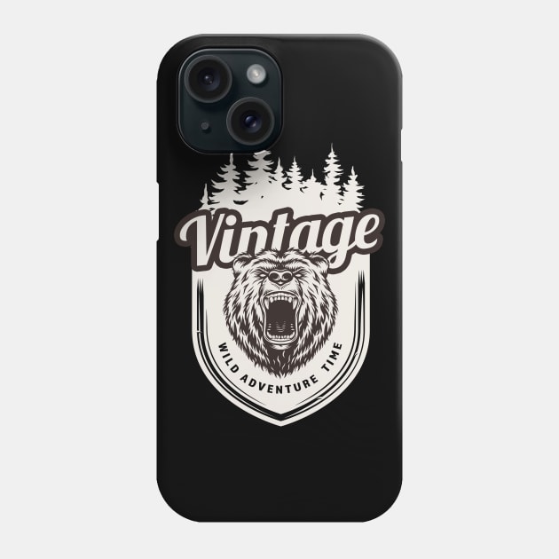 Vintage Bear Adventure Phone Case by Imutobi