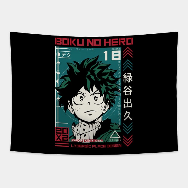 Izuku Midoriya Anime fanart Tapestry by Planet of Tees