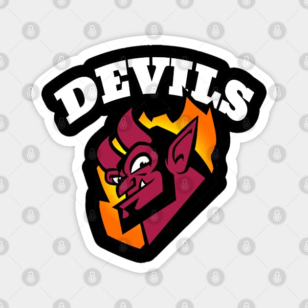 Devils Mascot (white letter) Magnet by Generic Mascots