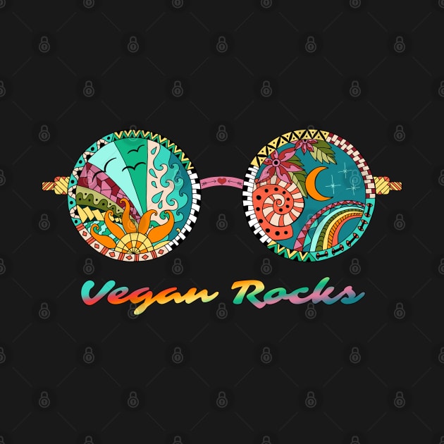 Cool VEGAN ROCKS Hippie Glasses Bohemian Free Spirit by Dibble Dabble Designs