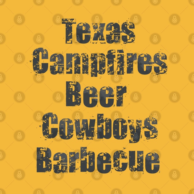 Texas Campfires Beer Cowboys Barbeque by Dale Preston Design