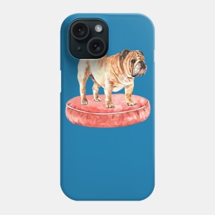 English Bulldog and His Pink Bed Phone Case