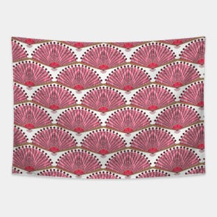 Pink folding fans Tapestry