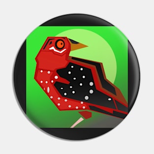 Strawberry Finch Pin