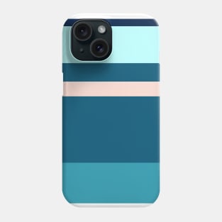 A super composition of Oxford Blue, Deep Sea Blue, Sea, Pale Cyan and Pale Pink stripes. Phone Case