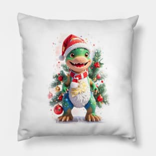 Tyrannosaurus Rex Jurassic Christmas Pillow