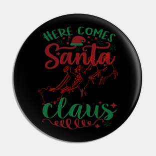 Santa Sleigh Xmas Pin