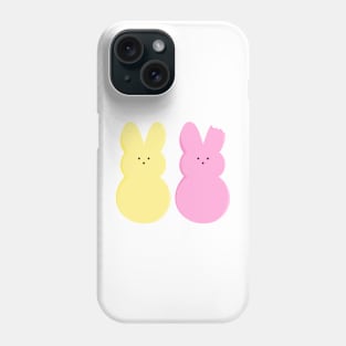 Cute marshmallow peep bunnies with a missing ear Phone Case