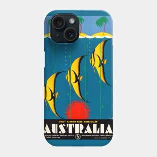 Vintage Travel Poster - Australia's Great Barrier Reef Phone Case