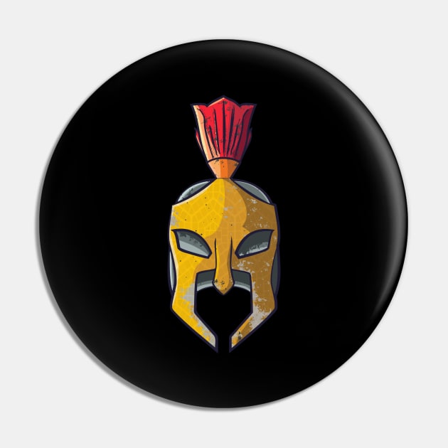 Spartan Helmet Greek Warrior Gladiator Pin by Foxxy Merch