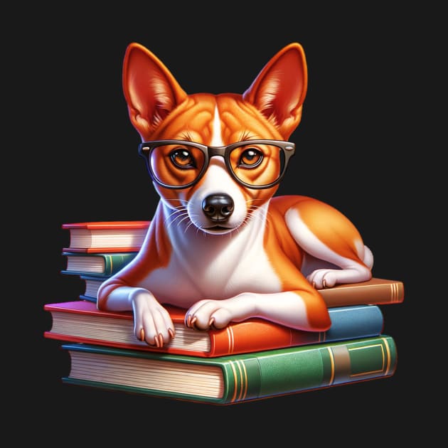 Basenji And Books by The Jumping Cart