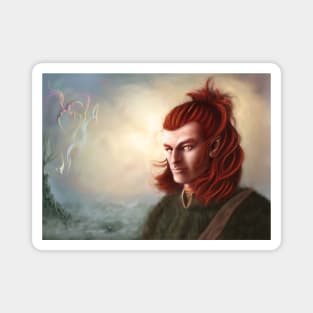 Wild Elf Golden Cat Eye Portrait Magnet