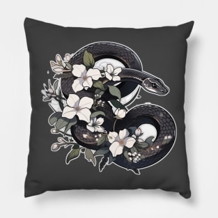 Gothic Aesthetic Cute Floral Snake Pillow