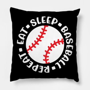 Eat Sleep Baseball Repeat Baseball Mom Boys Girls Cute Funny Pillow