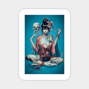 Geisha and skull 6605 Magnet