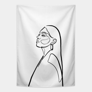 Women Face One Line Tapestry