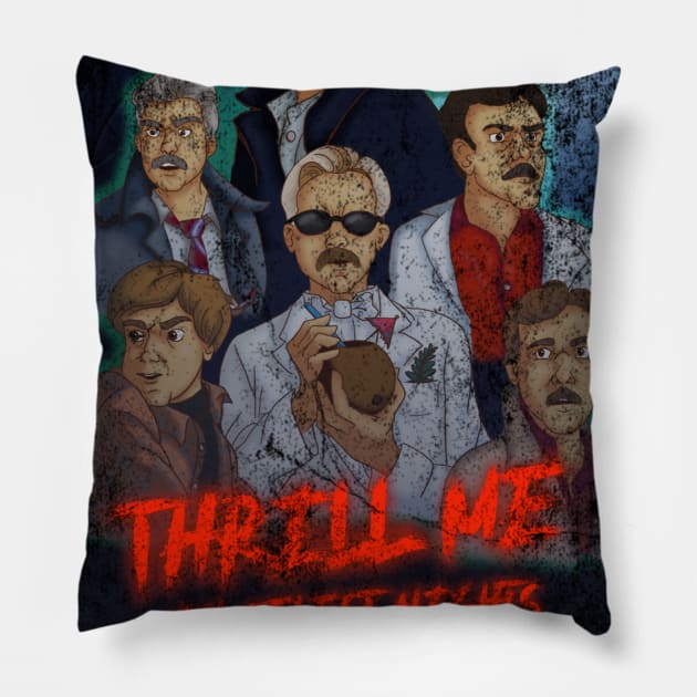 Halloween Atkins Nights!! Pillow by HauntersPodcast