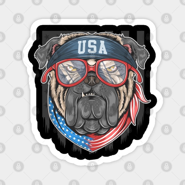 Bulldog USA Magnet by Mako Design 