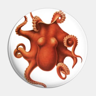 Red Octopus Pin