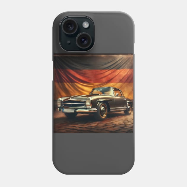 Mercedes Pagode with german flag vintage retro Phone Case by TaevasDesign