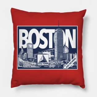 Boston Title Town Skyline Pillow