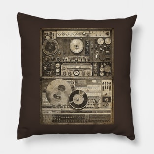 Retro  Setup Audio HiFi Sound System MixedBlack white Pillow