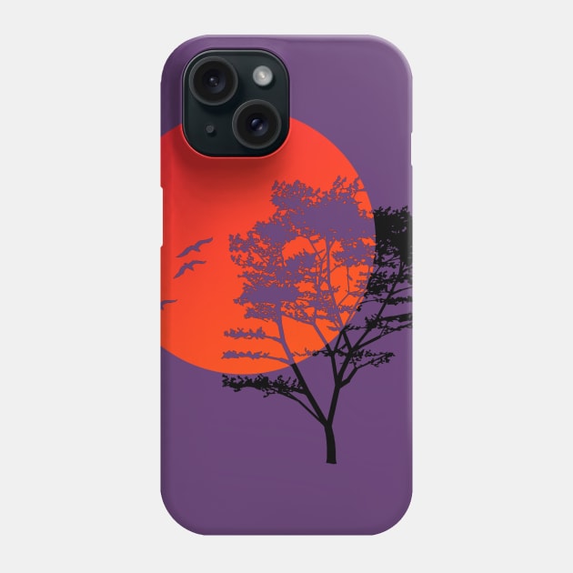 Tree at sunset Phone Case by hardcore repertoire
