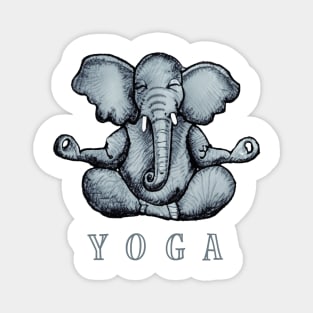 Yoga Elephant Magnet