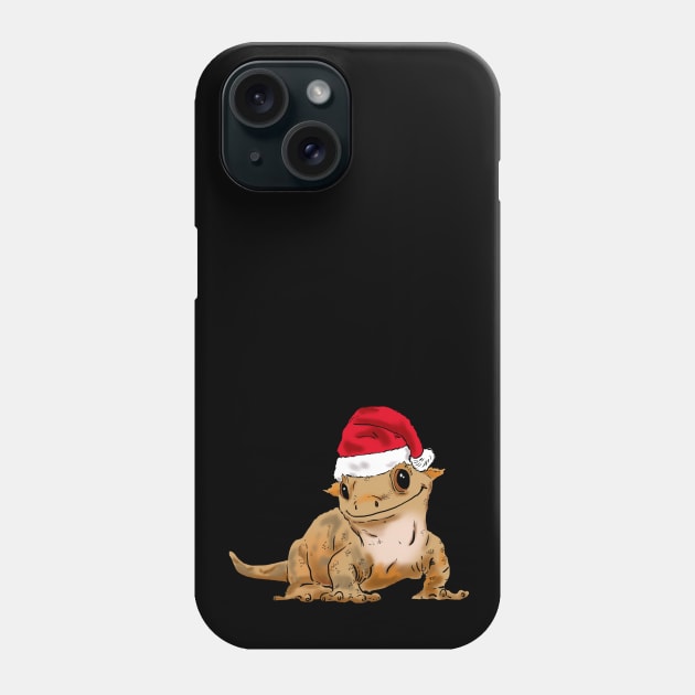 Cute Christmas Crested Gecko, Santa Crestie Phone Case by sockdogs