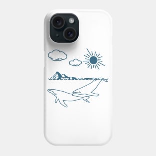 Whale, Humpback whale, Minimal art, Mammal Phone Case